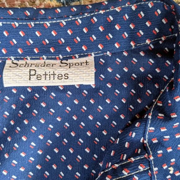 Vintage Navy Square Dot Mod Style Button-Up Shirt Dress - Picture 6 of 6